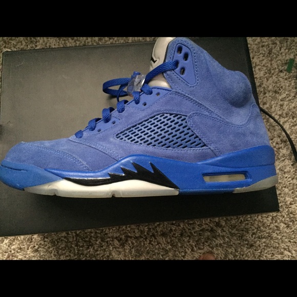 Jordan Shoes - Jordan 5s blue suede